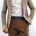 SENDEFN Men's Leather Belt Automatic Ratchet Buckle Slide Belt for Dress Casual Trim to Fit with Gift Box (Black)