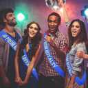 4 Pcs Prom Royalty Sashes with Gold Glitter, Royal Blue Prom Sash for School Cosplay Pageants Prom Party Dance Graduation Party Favors, Graduation Party Sash (Royal Blue + Gold)