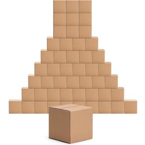 Edenseelake 50 Pack 4x4x4 inches Shipping Boxes Corrugated Cardboard Boxes for Packing, Moving, Mailing, Brown