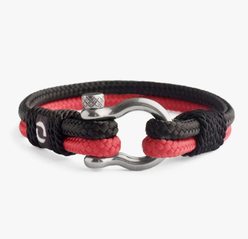 Mens Rope Bracelet - Stainless Steel Silver Shackle, Extremely Durable and Scratch Resistant Waterproof Paracord, Handmade, Nautical Wristband for Men 2-6