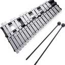 Foldable 30 Note Glockenspiel Xylophone Wooden Frame Aluminum Bars Educational Percussion Musical Instrument Professional Percussion Instrument Set for Adults & Students