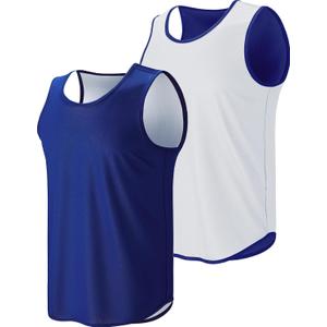 Liberty Pro Men's Lightweight Reversible Rec Tanks, Mesh Basketball Jerseys Athletic Quick Dry Shirts Team Scrimmage Uniforms (Navy/ White, Large)