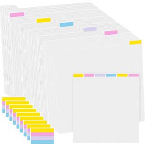 Qilery 24 Pcs 12 x 12 Inch Scrapbook Paper Storage with 48/72 Sticky Index Tabs Paper Storage Organizer Dividers with Tabs for Vinyl Cardstock File Photo