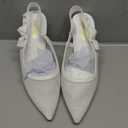 Beauty Cry Womens White Pearl Heels Pointed Closed Toe Slingback Bow Pumps for Wedding Party Date, 38
