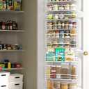 Moforoco White 9-Tier Over The Door Pantry Organizer, Pantry Organization And Storage, Metal Hanging Spice Rack Shelves Door, Home & Kitchen Essentials, Laundry Room Bathroom Organization