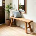 Narrow Entryway Bench Farmhouse Wood End of Bed Bench 20" 32" 39" 47" 55" 63" 71" 79" Sturdy Stable Skinny Long Benchs for Bedroom Hallway Dining Room Porch Easy to Assemble Natural Finish(20")