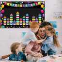 Pasimy Happy Birthday Pocket Chart Classroom Reusable Birthday Calendar Wall Hanging Chart with 144 Dry Erase Cards and 3 Hooks for School Classroom Bulletin Board Decor
