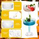 Jingmore 100 Pcs Ribbed Martini Glasses 7 oz Disposable Plastic Vintage Ribbed Coupe Glasses Cocktail Unbreakable Dessert Parfait Glassware for Wedding Birthday Party Supplies (Clear)