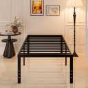 Maenizi Twin Bed Frames No Box Spring Needed, 20 Inch Heavy Duty Metal Bed Frame Twin Support Up to 2500 lbs, Easy Assembly, Noise Free, Black
