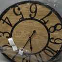 Mee 2ou Large Wall Clock for Living Room Decor, Non Ticking Silent, Battery Operated Modern Vintage Wood Oversized Decorative Wall Clock for Bedroom Kitchen Farmhouse Office Decor, 20"