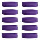 Teemico 10 Pack 3" Cotton Headbands Pack Stretch Elastic Yoga Soft and Stretchy Sports Sweatbands Fashion Headband for Teens Women (Purple)