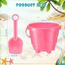 Thyle 24 Pack 5.7'' Sand Buckets and Shovels Bulk for Kids Plastic Beach Buckets Pail and Shovels Beach Castle Mold Sand Toys for Summer Pool Party Favor Supplies, 6 Assorted Colors