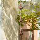 Glitzhome 8.5 FT Rain Chains, Faux Copper Bowl and Bell Rain Chains for Gutters with 10 Cups, Adjustable Rain Catcher Chain with V-Shaped Gutter