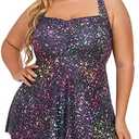 Summer Mae Women Plus Size Two Piece Tankini Swimsuits Flowy Bathing Suits Tummy Control Swimwear with Shorts, Size: 20W