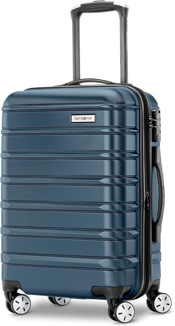 Samsonite Omni 2 Domestic Carry-On Luggage - 22x14x9 Airline-Approved - Features Expandable Polycarbonate Shell, 360° Wheels, TSA Lock  Nova Teal, Carry-on Spinner