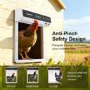 Automatic Chicken Coop Door Solar, Battery Powered & Weatherproof Aluminum, Timer Modes for Safe and Convenient Chicken, Easy Install, Reliable All-Season Performance (White+Black)