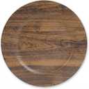 JEVERGN Faux Wood Charger Plates Set of 40, 13-Inch Rustic Farmhouse Plastic Round Decorative Service Plates for Dinner Plates, Table Decor for Wedding, Thanksgiving, Christmas & Fall Parties