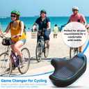 CDYWD Oversized Bike Seat for Men & Women Comfort, Extra Wide Bicycle Seat Cushion, Comfortable Wing Padded, Large Replacement Saddle for Peloton, Stationary Exercise Bike, Ebike, Cruiser, City Bike