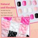 2 x 288PC Short Press on Nails Square Fake Nails Press ons with Glue&Adhesive Tabs, 12 Sizes Glossy&Matte Acrylic Nails Press on Nails Pack Glue Nails Short Stick Nails XS Artificial Fingernails