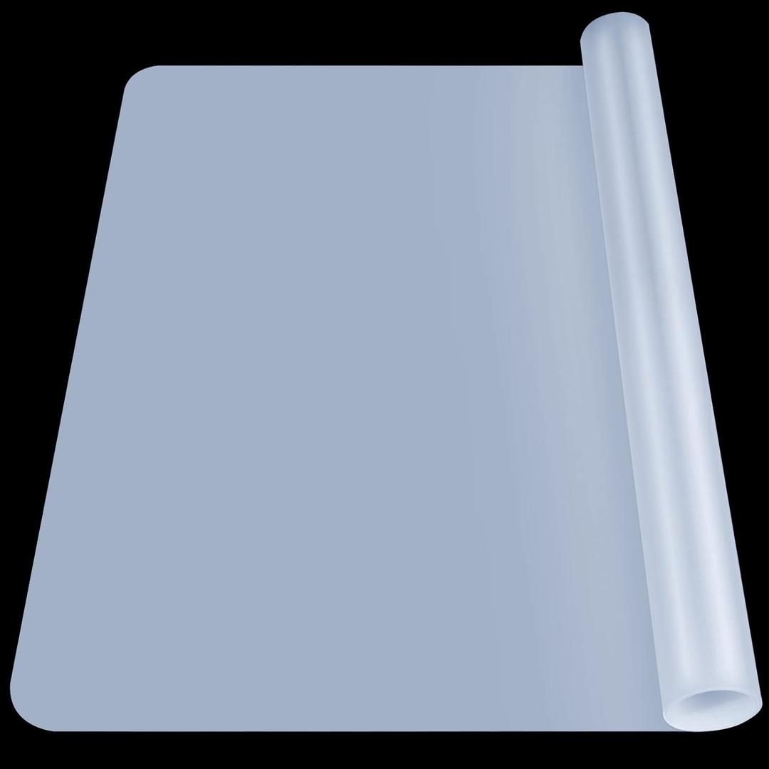 LEOBRO Large Silicone Mat, 23.4 x 15.6 Clear Silicone Mats for Crafts, Play Dough Mat, for Resin Molds, Clay, Paint, Arts and Crafts, Medium Thickness 0.75 MM