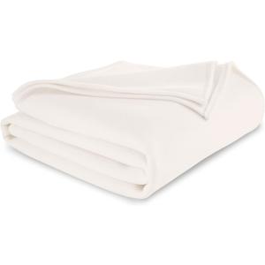 Vellux Queen Size Blanket - All Season Luxury Warm Micro plush Lightweight Thermal Fleece Blankets - Perfect For Couch Bed Sofa - Breathable Bed Blankets Queen Size - Hotel Quality (90x90 Inch, Ivory)