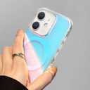 Tuokiou for Magnetic iPhone 12& iPhone 12 Pro Case, Compatible with Magsafe, Holographic Iridescent Unique Shockproof Translucent Matte Aesthetic Phone Case with Color Changing Effect for Women Men