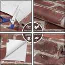 CAX Brick Peel and Stick Wallpaper Red Brick Wallpaper 17.5''x300'' Textured Bricky Contact Paper Self-Adhesive Removable Faux Peel and Stick Wallpaper for Fireplace Kitchen Home Decoration Vinyl