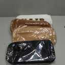 Paterr 4 Pcs Christmas Chenille Letter Preppy Patches Makeup Pouch Bag Plush Fuzzy Makeup Pouch Hair Skin Face Stuff Bag Large Cosmetic Purse Zipper Travel Toiletry Kit for Gift(White Black Colors)