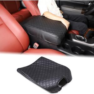 Aunginsy Car Leather Center Console Protector Cover Compatible with Tundra/Sequoia 2007-2013Center Console Armrest Seat Box Cover Cushion Lid Protector Pad Waterproof Anti-Scratch Interior Accessories