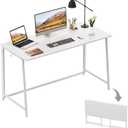 WOHOMO Folding Desk, 47.2" Foldable Computer Desk for Bedroom, Space Saving Computer Table Writing Workstation for Home Office, Easy Assembly, White, Extra Large Size:47.2 x 19.6