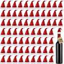 Nuenen 100 Pcs Mini Santa Hats 2.4x4.7 Inch Christmas Mini Elf Hats for Crafts Gifts Wine Bottle Xmas Party Table Decorations