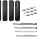 Replacement Parts Stainless Steel Burners,Heat Plates Tent Shield,Crossover Tubes Repair Kits for Charbroil 4 Burner 463268006, 463268007, 463248108, 463260707 Gas Grill Model