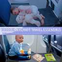 Gocozy Toddler Airplane Bed, Travel Essentials for Kids, Soft Toddler Airplane Travel Essentials with Sticker Book, Grey