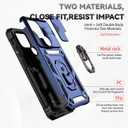 Case for Redmi A1 Plus Case, Redmi A1+ Case with Tempered Glass Screen Protector and Slide Camera Cover, 360 Rotate Ring Stand Magnetic Cover for Xiaomi Redmi A1+ Blue