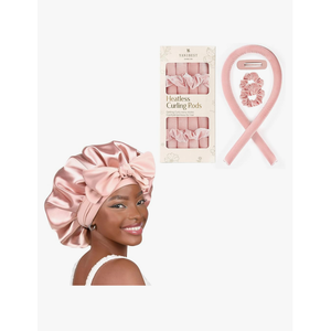 YANIBEST Satin Bonnet and heatless Hair Curler for Sleep in