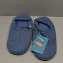 HomeTop Women's Fuzzy Curly Fur Memory Foam Loafer Slippers with Polar Fleece Lining (9-10, Cerulean)