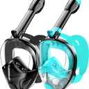 Full Face Snorkel Mask for Adults Teen, Snorkeling Gear with Detachable Camera Mount, Panoramic 180 View, Anti-Fog Anti-Leak Snorkling Set for Man and Women