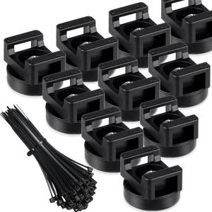 Yookeer Magnetic Zip Tie Mount Multipurpose Cable Holder Magnets Magnetic Wire Management Bases with Heavy Duty Zip, Mount Nylon Cable Ties in Total(60 Pieces,22 mm)