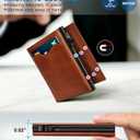 miyozi Wallet for Men, with Cash Pocket 2 ID Window 9-13 Cards, Metal Case Smart Slim Pop Up Credit Card Holder Flip with Magnetic Closure RFID Blocking Trifold wallet with Gift Box