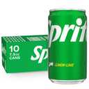 Sprite Lemon-Lime Caffeine Free Soda Soft Drink Fridge Pack Mini Cans, 7.5 fl oz, 10 Pack