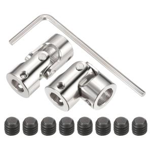 5 x MECCANIXITY 2Pcs 8mm to 10mm ID Steering Universal Joint Shaft Coupling,L35XD16 Metal 45°Degree Rotatable Joints Coupler with Screws Wrench Set for Model Car Ship Drive Shaft Motor Connection