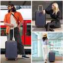 Kono Carry On Luggage 22x14x9 Airline Approved Lightweight Hardside Suitcase with Spinner Wheels & Built-in TSA Lock (Navy, 20 Inch)