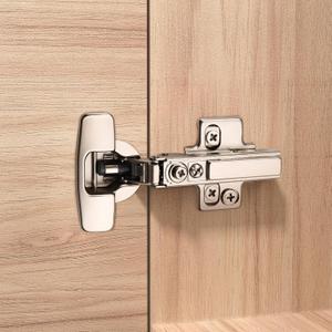 Furniware 50 Pack Frameless Full Overlay Soft Close Cabinet Hinges, Speed Control 4D Adjustment European Hinges, Stainless Steel Kitchen Cabinet Hardware Clip-On, 45~110 Open Angle
