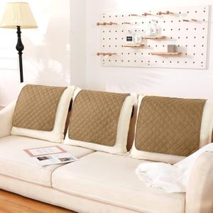 Moukeren 3 Pieces Recliner Headrest Protector Headrest Cover for Recliner Chair Sofa Covers Couch Chair Head Protector for Sofa Furniture Protectors(Coffee Color)