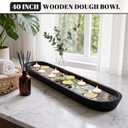 Sawysine 40 Inch Wooden Dough Bowl Decoration Long Bread, Black