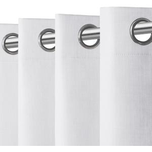 Easy-Going Linen Look 100% Blackout Curtain 52x84 Inch Window Curtain Drapes for Bedroom, Living Room Thermal Insulated Room Darkening (Set of 2 Panels, White)