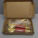 12Pcs Gold Serving Utensils Set, Stainless Steel Serving Utensils Set includes Serving Spoon, Serving Solted Spoons, Fork, Sugar Tongs, Food Tongs, Cake Spatula, Soup Spoon for Parties, Buffet