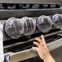 Mom's Choice Gold Awards Winner - Stove Knob Covers for Child Safety (5 + 1 Pack) Double-Key Design and Upgraded Universal Size Gas Knob Covers Clear View Childproof Oven Knob Covers for Kids and Pets