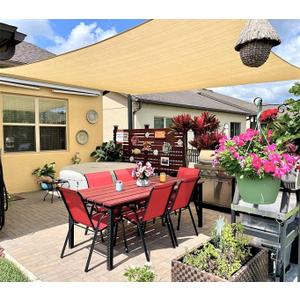 18' x 22' Rectangle Sun Shade Sails Canopy UV Block for Patio Deck Pergola Yard Lawn Outdoor Activities (Beige)