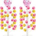 AVLA 2 Pack Wood Cake Pop Stand, 49 Hole Wooden Lollipop Tree Stand, Candy Table Display Decorative Dessert Stand for Party, Wedding, Birthday, Anniversaries, Sturdy and Easy to Assemble